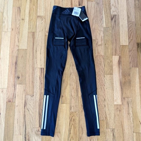 Adidas Hockey Baselayer Tights with Cup XSmall GQ9502 Black adiHockey Pants - Picture 1 of 13